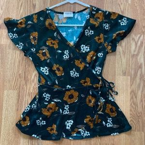 Velvet floral top
